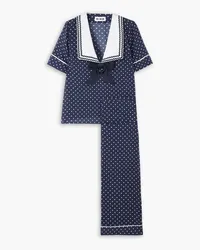 RIXO Velma polka-dot crepe pajama set - Blue Blue