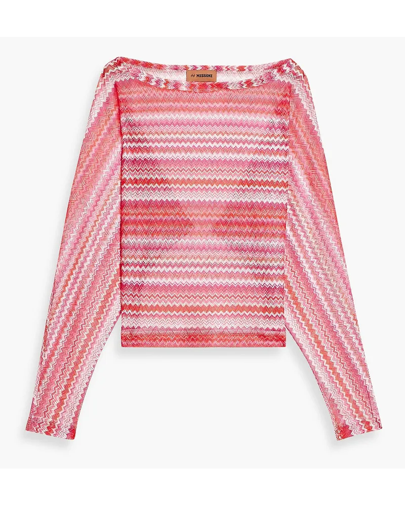 Missoni Striped crochet-knit top - Pink Pink