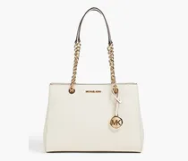 Susannah textured-leather tote - White