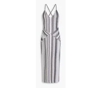 Metallic knitted midi dress - Gray