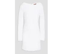 Crocheted silk-blend mini dress - White