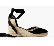 Comin 60 embroidered canvas wedge espadrilles - Black