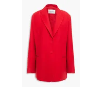 Silk and wool-blend crepe blazer - Red