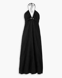 APIECE APART Eli cutout linen halterneck maxi dress - Black Black