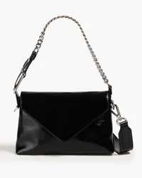 Alberta Ferretti Brushed-leather shoulder bag - Black Black