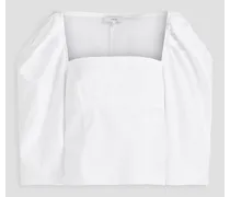 Cropped cotton top - White