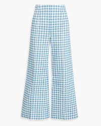 EMILIA WICKSTEAD Daffi gingham cotton-twill wide-leg pants - Blue Blue