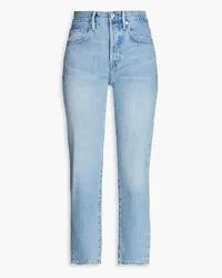 Frame Denim Le Original distressed high-rise straight-leg jeans - Blue Blue