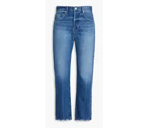 Le Original distressed high-rise straight-leg jeans - Blue