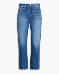 Frame Denim Le Original distressed high-rise straight-leg jeans - Blue Blue