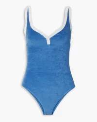 Lisa Marie Fernandez Maria cotton-blend terry swimsuit - Blue Blue