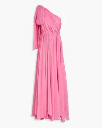 Maria Lucia Hohan One-shoulder gathered crepon gown - Pink Pink