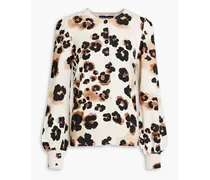 Leopard-print cotton and silk-blend cardigan - Neutral