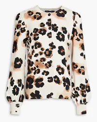 Moschino Leopard-print cotton and silk-blend cardigan - Neutral Neutral