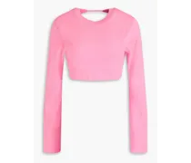 Piccola cropped cotton-jersey top - Pink