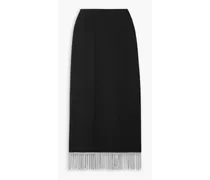 Anicette crystal-embellished crepe midi skirt - Black