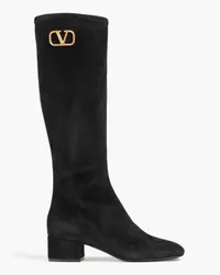 Valentino Garavani VLOGO suede knee boots - Black Black