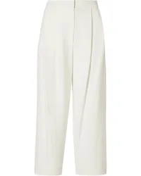 Adam Lippes Pleated stretch-cady culottes - White White