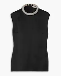 Stella McCartney Crystal-embellished satin top - Black Black