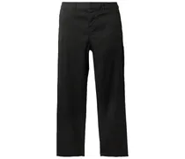 Montauk cropped frayed stretch-cotton twill slim-leg pants - Black