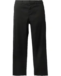 Nili Lotan Montauk cropped frayed stretch-cotton twill slim-leg pants - Black Black