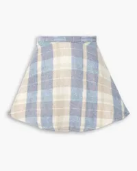 LoveShackFancy Orson checked flannel mini skirt - Blue Blue