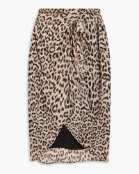 IRO Marwa wrap-effect leopard-print fil coupé-voile skirt - Animal print Animal