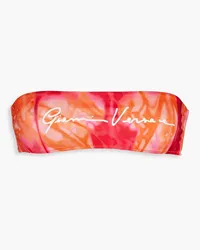 Versace Fascia printed tie-dyed bandeau bikini top - Orange Orange