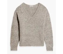 Mélange merino wool and alpaca-blend sweater - Gray