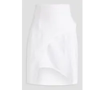 Lodi asymmetric TENCEL™ and linen-blend crepe wrap skirt - White