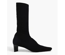 Stretch-knit sock boots - Black