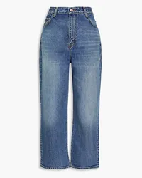 Ganni Cropped faded straight-leg jeans - Blue Blue