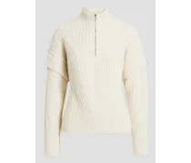 Jilana cable-knit half-zip sweater - White