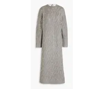 Mohair-blend midi dress - Gray