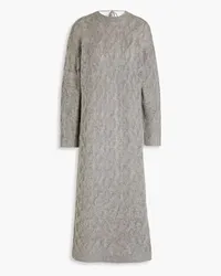 ROTATE Birger Christensen Mohair-blend midi dress - Gray Gray