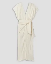 Savannah Morrow Plumeria belted linen and cotton-blend maxi dress - White White