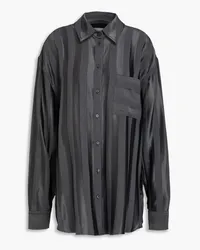 Loulou Studio Striped satin-jacquard shirt - Gray Gray