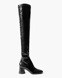 KHAITE Wythe patent-leather over-the-knee boots - Black Black