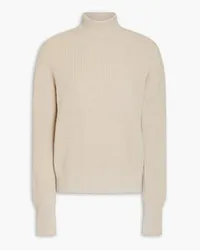 Brunello Cucinelli Ribbed cashmere turtleneck sweater - Neutral Neutral