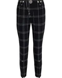 Alexander Wang Snap-detailed checked brushed-twill tapered pants - Black Black