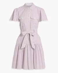 Derek Lam Luma striped cotton-poplin mini shirt dress - Red Red