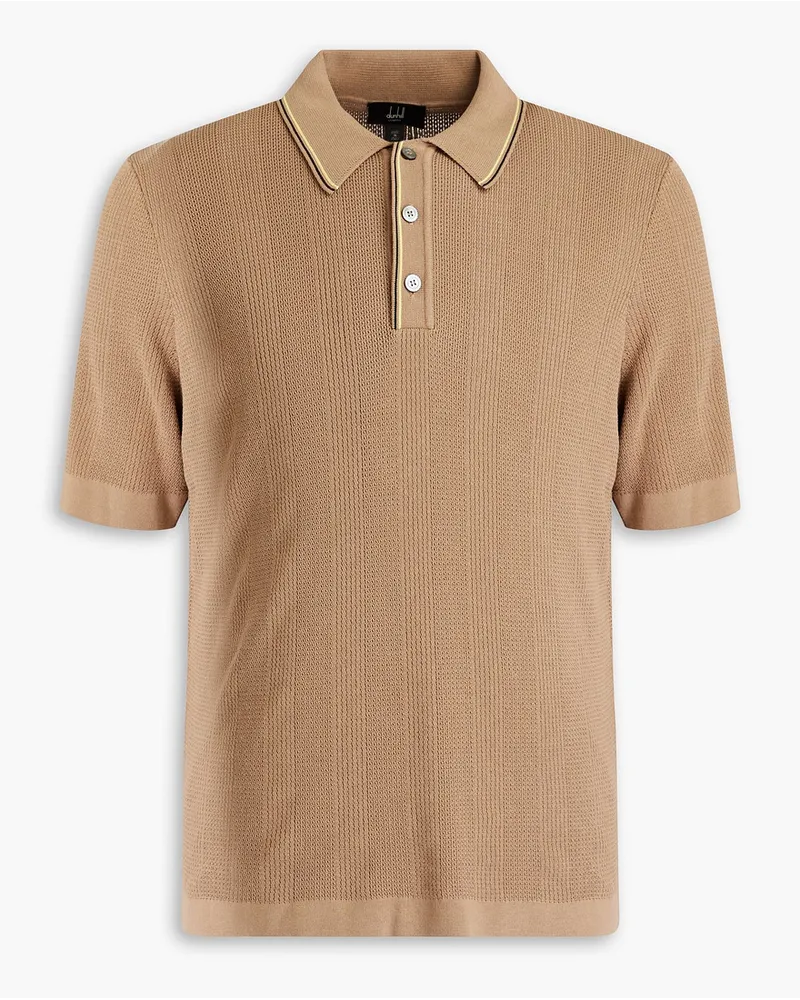 Dunhill Ribbed cotton polo shirt - Brown Brown