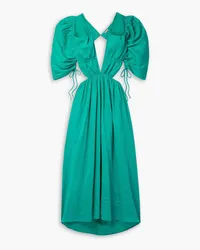 Cult Gaia Charlize cutout twill midi dress - Green Green