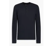 Slub cotton-jersey Henley T-shirt - Blue