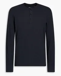 Rag & Bone Slub cotton-jersey Henley T-shirt - Blue Blue