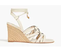 Leather wedge sandals - White