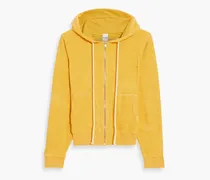 90s cotton-blend terry zip-up hoodie - Yellow