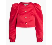Cropped satin jacket - Red