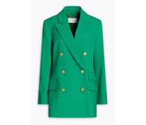 Double-breasted crepe blazer - Green