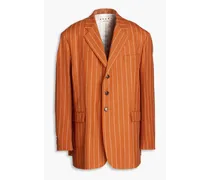 Pinstriped wool blazer - Orange
